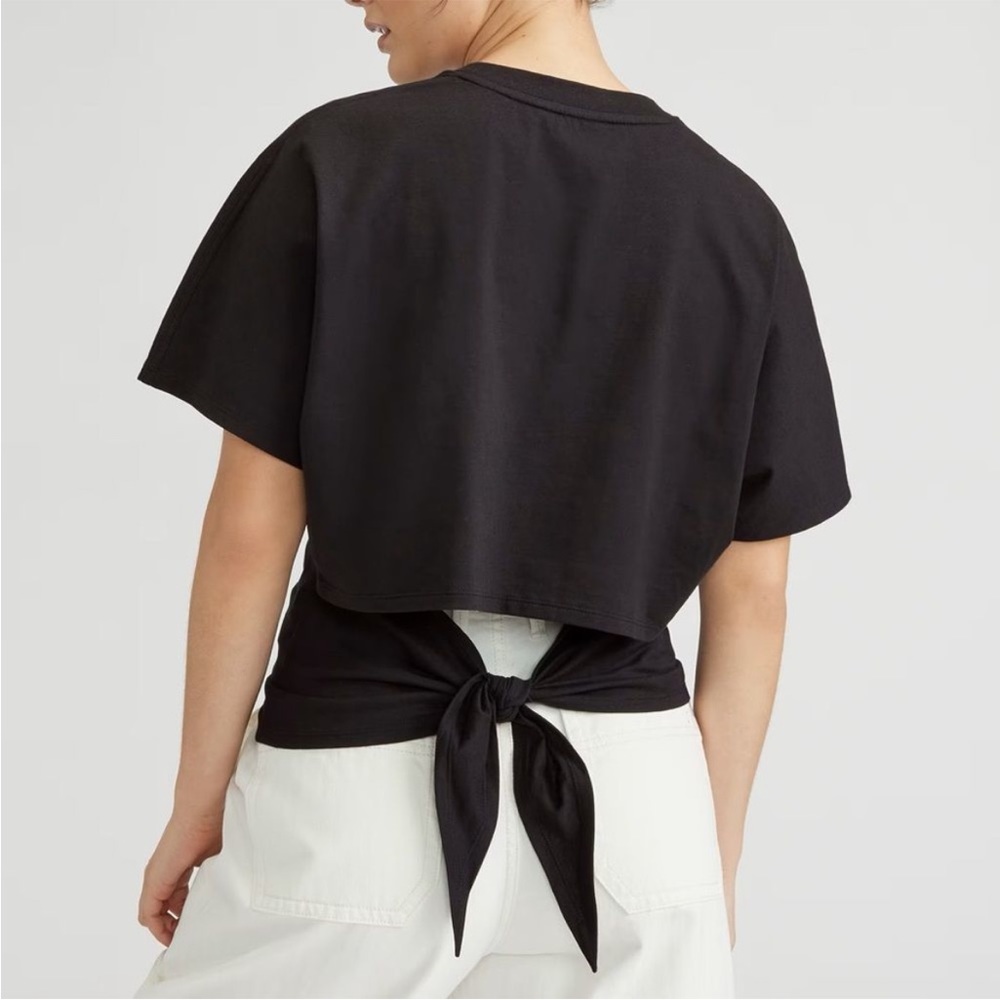 Everlane The Organic Cotton Tie Back Tee Black M